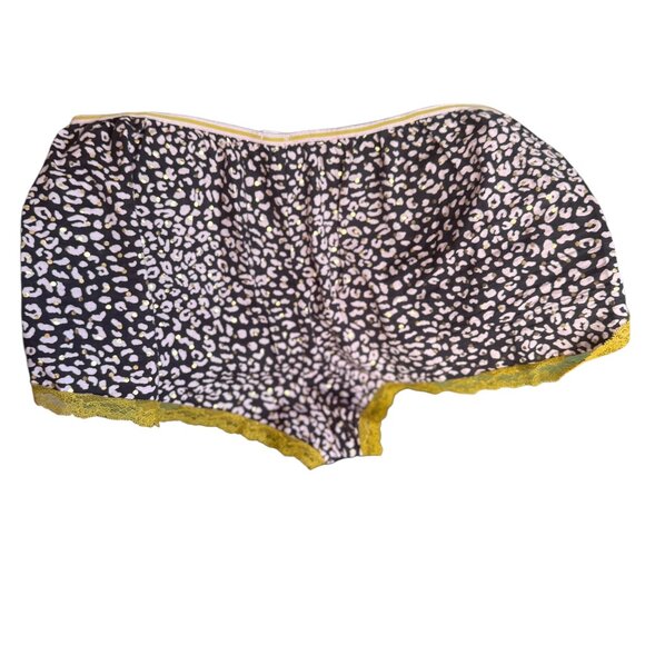 Victoria's Secret Lace Trim Cheetah Pink Gold Chartreuse Pajama Short Set LRG - Picture 10 of 16